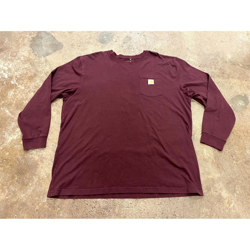 Carhartt Dearborn Loose Shirt Mens 2XL Port Cotton Long Sleeve Crewneck Workwear